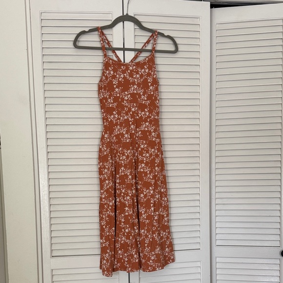 Pact Rust Floral Midi Dress with built in bra - Picture 1 of 5